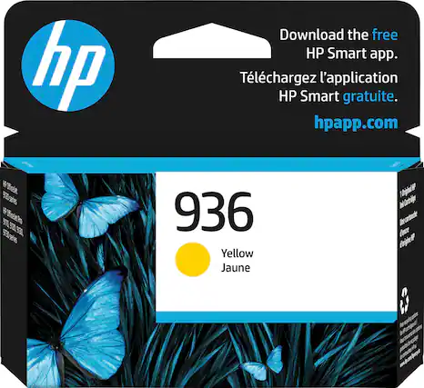 Front. HP - 936 Standard Capacity Ink Cartridge - Yellow.