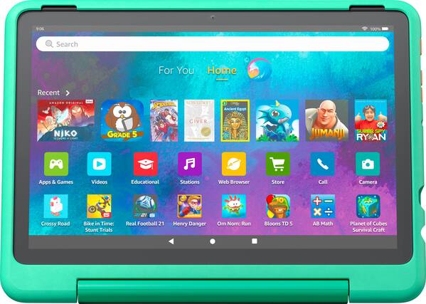 Front. Amazon - Fire HD 10 Kids Pro - 10.1" Tablet (2023 Release) - 32GB with Wi-Fi - Mint.
