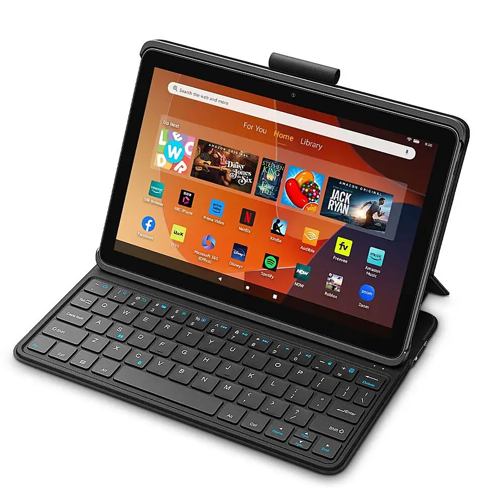 Front. Amazon - Keyboard Case for Fire HD 10 (2023 Release) - Black.