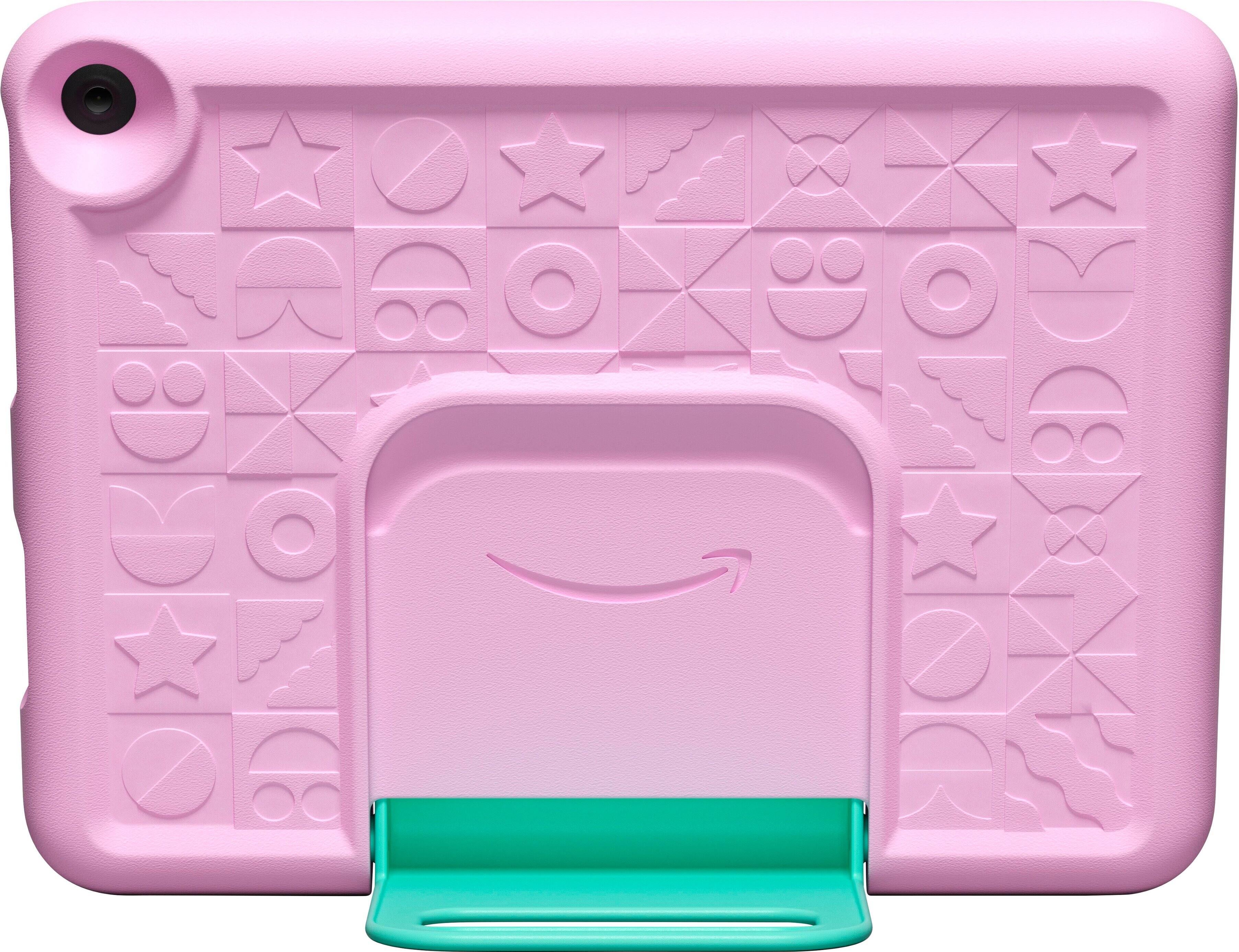 Angle. Amazon - Protective Cover for Fire HD 10 Tablet Kids Edition (2023 Release) - Pink.