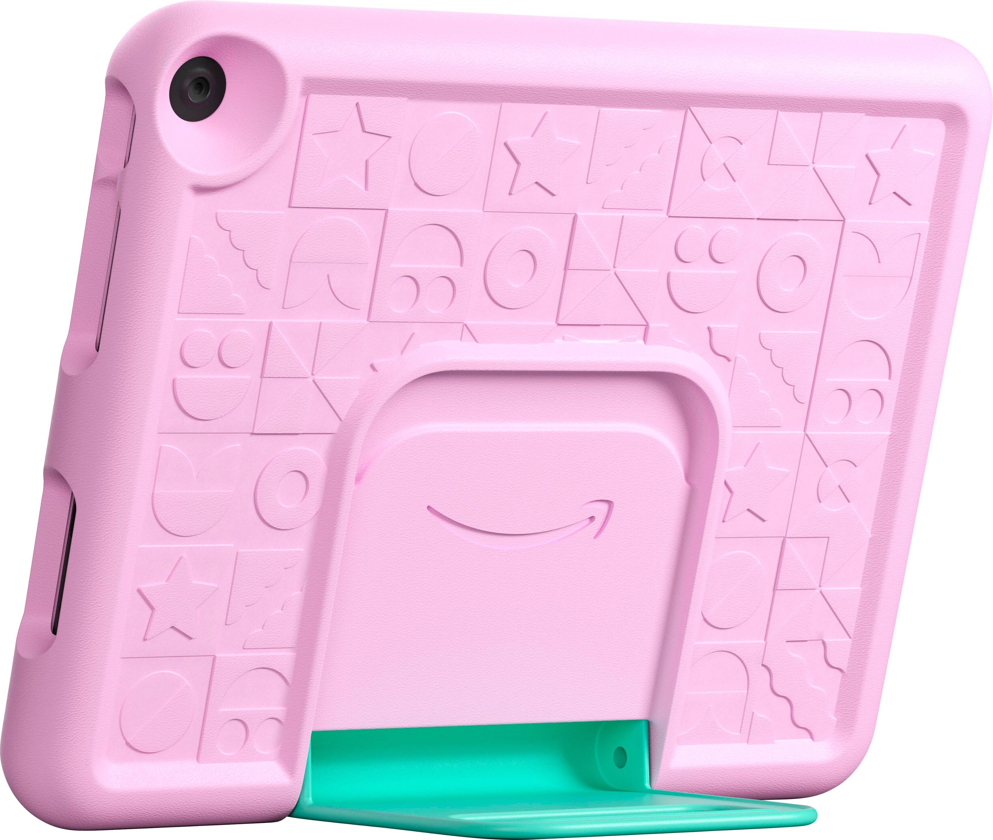 Left. Amazon - Protective Cover for Fire HD 10 Tablet Kids Edition (2023 Release) - Pink.