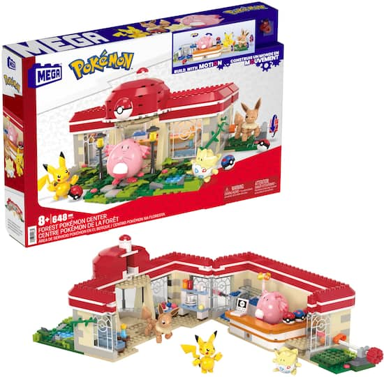 Front Zoom. Mega Construx - Forest Pokémon Center with Motion.