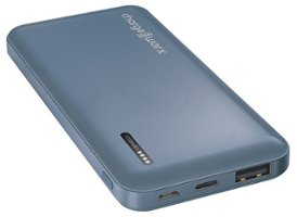 Chargeworx - 5,000mAh Dual USB Slim Power Bank - Bluestone - Front_Zoom