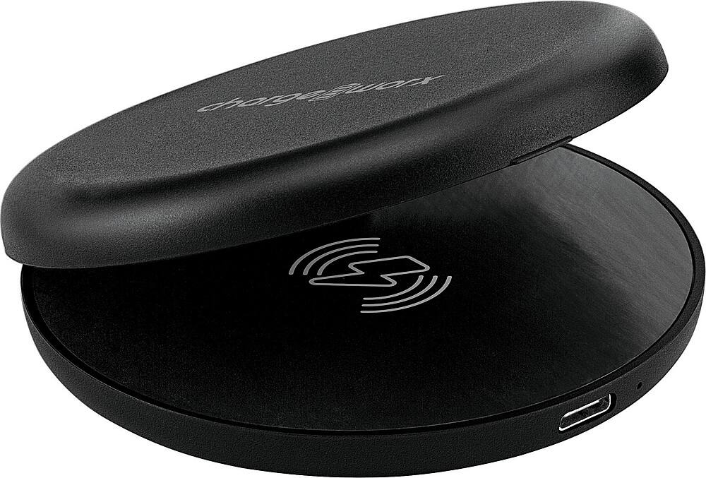 Front. Chargeworx - Slim and Foldable Dual Wireless Charging Pad - Black.