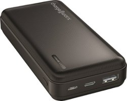 Chargeworx - 10,000mAh Dual USB Power Bank - Black - Front_Zoom