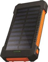 Chargeworx - 10,000mAh Premium Solar Power Bank with built-in Dual USB Ports - Black - Front_Zoom