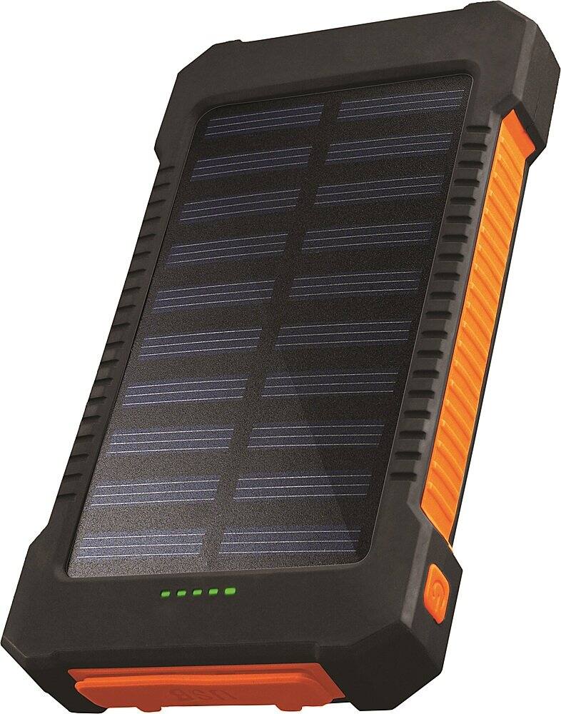 Front. Chargeworx - 10,000mAh Premium Solar Power Bank with built-in Dual USB Ports - Black.