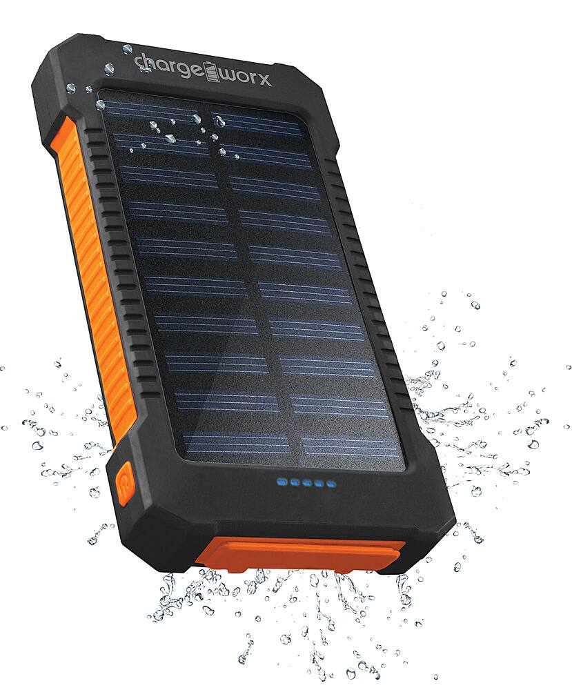 Alt View 12. Chargeworx - 10,000mAh Premium Solar Power Bank with built-in Dual USB Ports - Black.