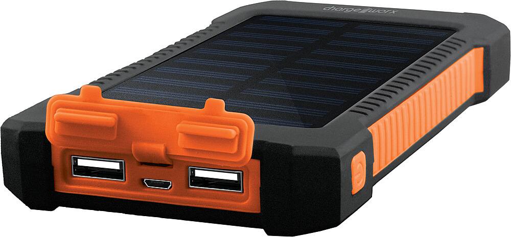 Alt View 13. Chargeworx - 10,000mAh Premium Solar Power Bank with built-in Dual USB Ports - Black.