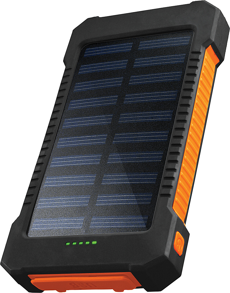 Chargeworx 10,000mAh Premium Solar Power Bank with built-in Dual USB Ports  Black CX6560BK - Best Buy