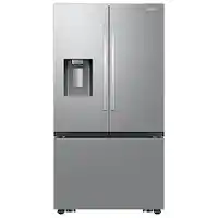 Samsung - Open Box 31 cu. ft. 3-Door French Door Smart Refrigerator with Four Types of Ice - Stainless Steel - Front_Zoom