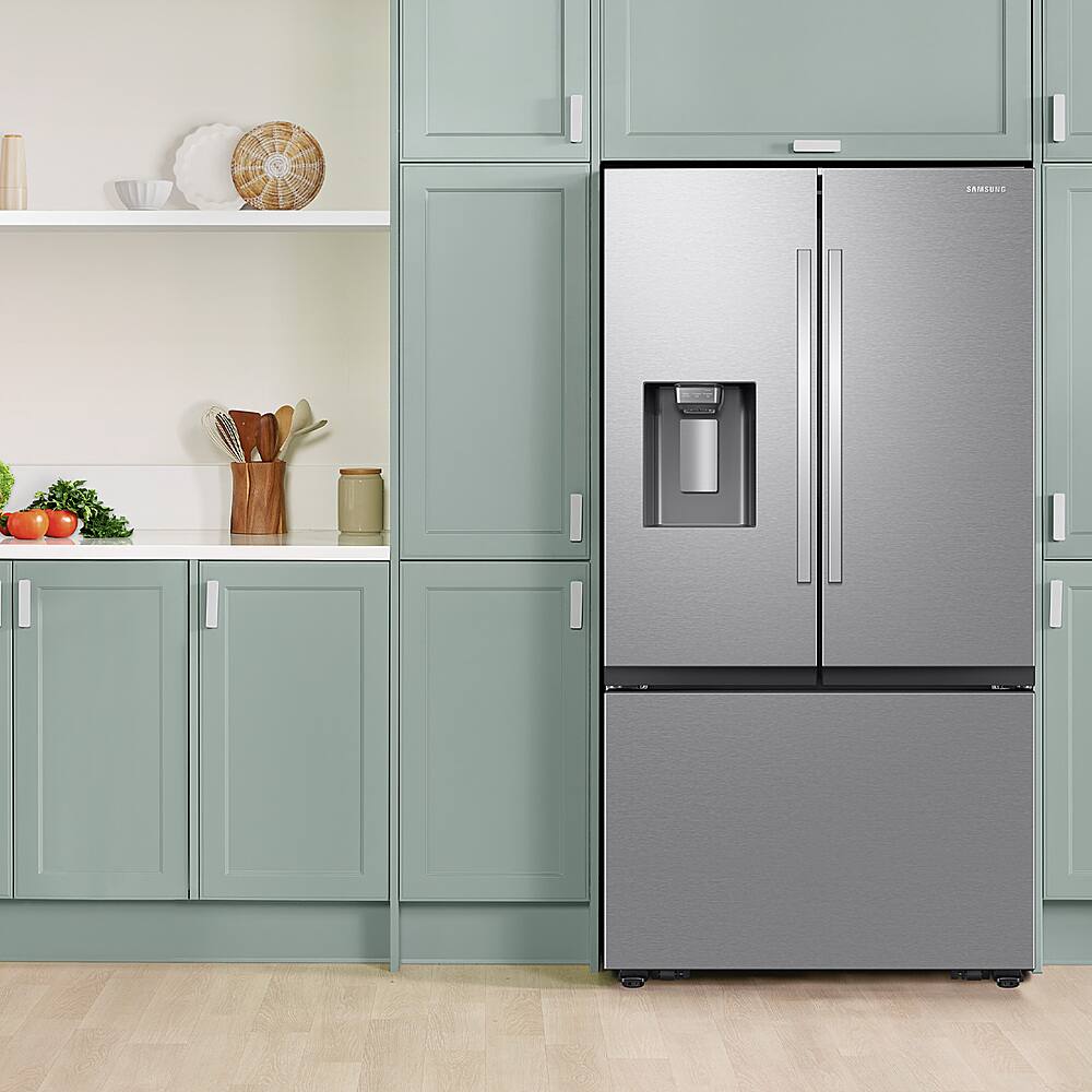 Alt View 11. Samsung - Open Box 31 cu. ft. 3-Door French Door Smart Refrigerator with Four Types of Ice - Stainless Steel.