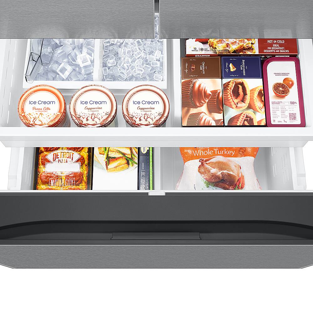 Alt View 18. Samsung - Open Box 31 cu. ft. 3-Door French Door Smart Refrigerator with Four Types of Ice - Stainless Steel.