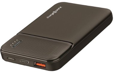 Chargeworx - 5,000mAh Ultra-Compact USB-C Power Bank - Black - Front_Zoom