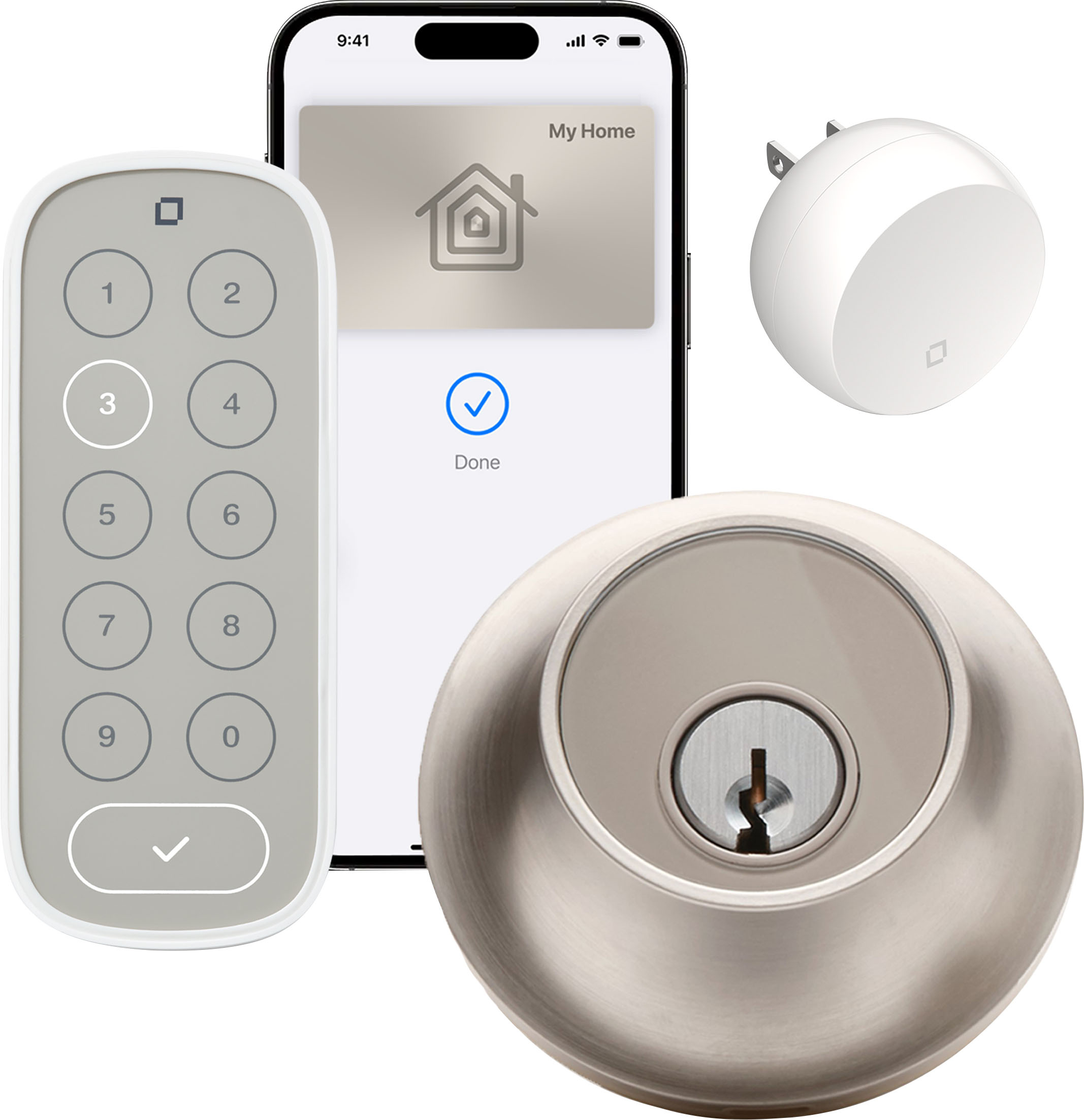 Level Lock+ Connect with Keypad Smart Lock Bluetooth/Wi-Fi Replacement  Deadbolt with App / Keypad / Key Access Satin Nickel C-L16U-S1-K1 - Best Buy