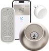 Level - Lock+ Connect with Keypad Smart Lock Bluetooth/Wi-Fi Replacement Deadbolt with App / Keypad / Key Access - Satin Nickel