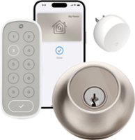 Level - Lock+ Connect with Keypad Smart Lock Bluetooth/Wi-Fi Replacement Deadbolt with App / Keypad / Key Access - Satin Nickel - Front_Zoom