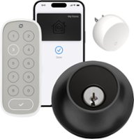 Level - Lock+ Connect with Keypad Smart Lock Bluetooth/Wi-Fi Replacement Deadbolt with App / Keypad / Key Access - Matte Black - Front_Zoom