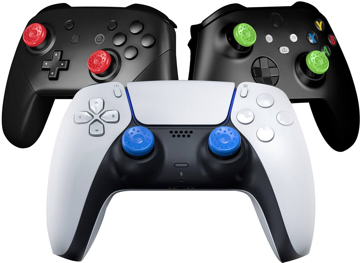 Left. KontrolFreek - No-Slip Thumbgrip 8-pack - UNI - Multicolor.