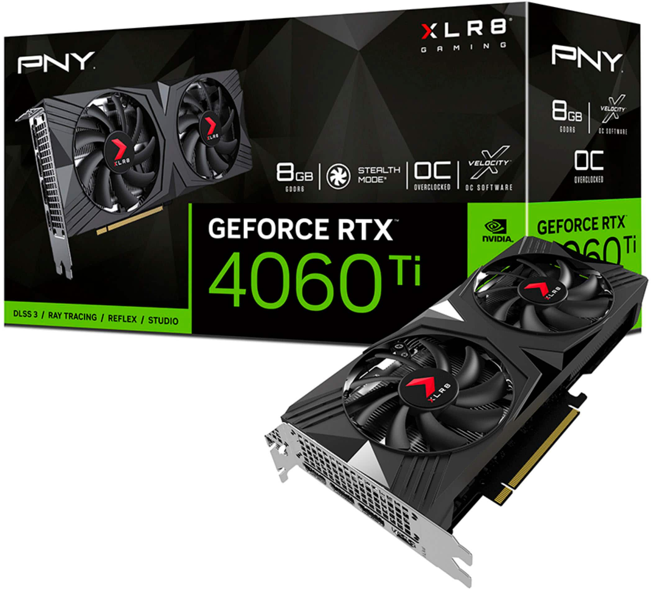 PNY NVIDIA GeForce RTX 4060 Ti 8GB GDDR6 PCIe Gen 4 x16 Graphics Card with Dual Fan Black VCG4060T8DFXPB1 O Best Buy