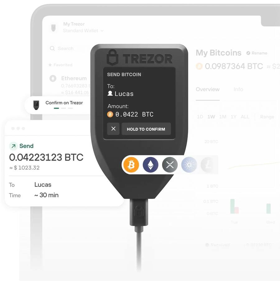 Trezor Log In Trezor Model T Advanced Crypto Hardware Wallet with LCD Touch Screen ...