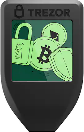 Front. Trezor - Model T - Advanced Crypto Hardware Wallet with LCD Touch Screen - Black.