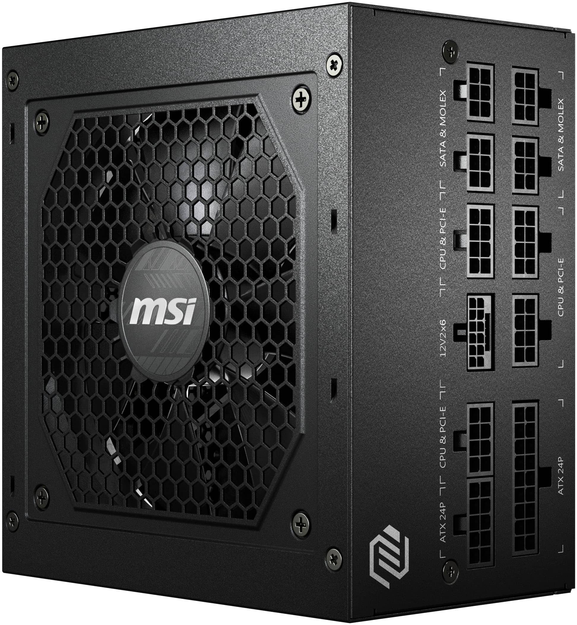 Alt View 16. MSI - A850GL PCIE 5 850W ATX 3.0 Full Modular 80 Plus Gold Gaming Power Supply - Black.