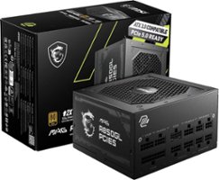 MSI - A850GL PCIE 5 850W ATX 3.0 Full Modular 80 Plus Gold Gaming Power Supply - Black - Front_Zoom