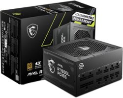 MSI - A750GL PCIE 5 750W ATX 3.0 Full Modular 80 Plus Gold Gaming Power Supply - Black - Front_Zoom