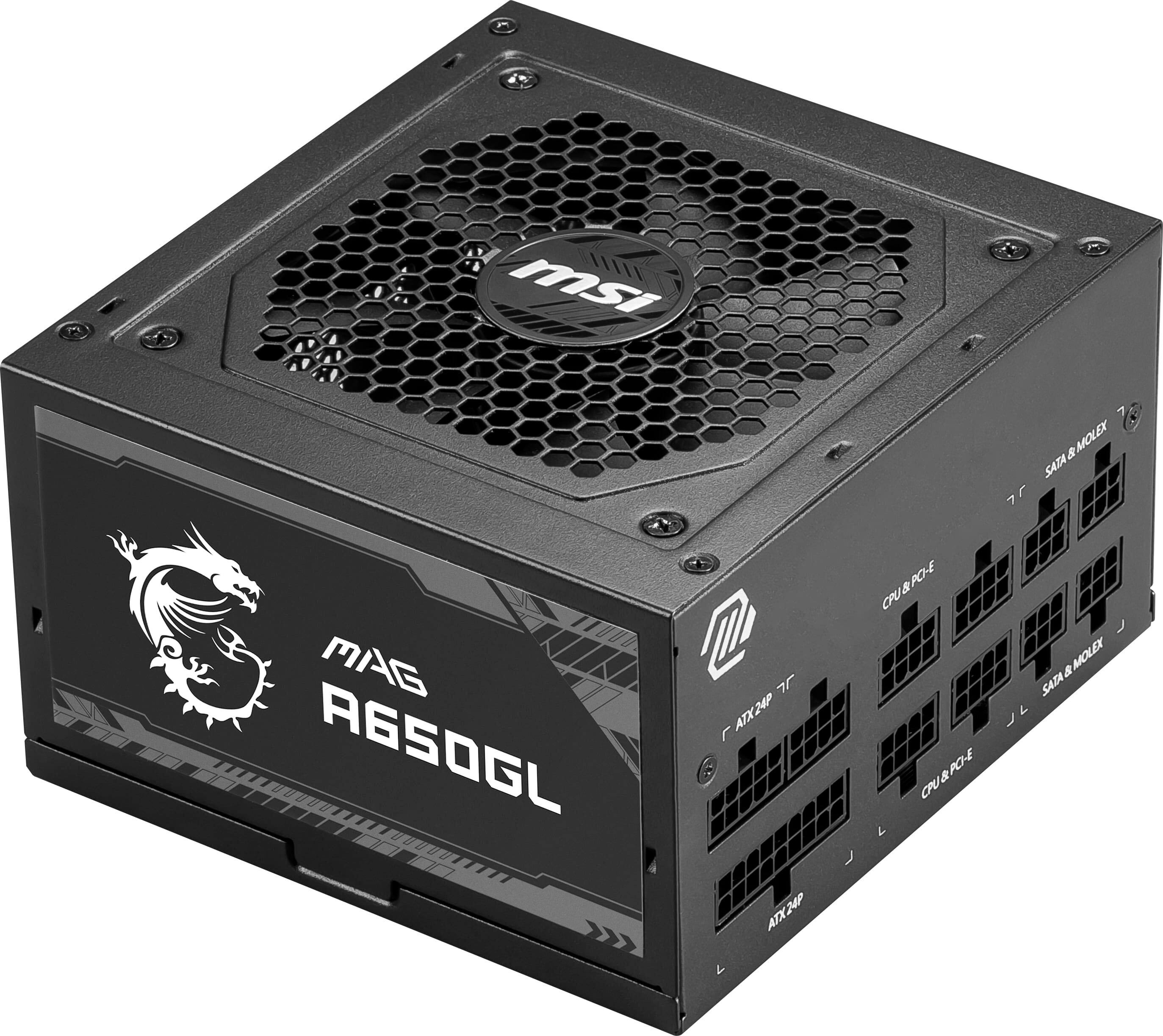 Alt View 11. MSI - A65GL 650W Full Modular 80 Plus Gold Power Supply - Black.