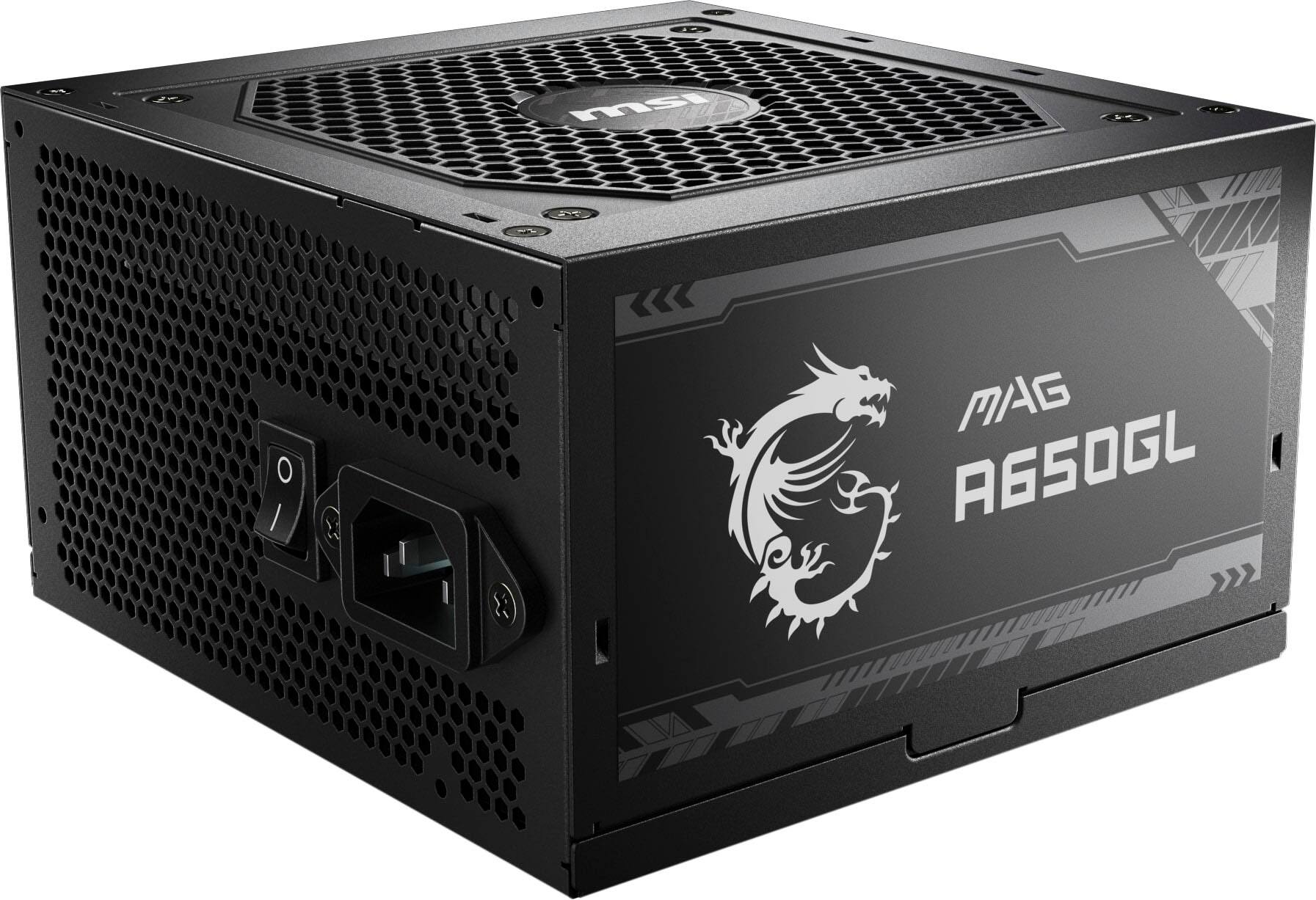 Alt View 12. MSI - A65GL 650W Full Modular 80 Plus Gold Power Supply - Black.