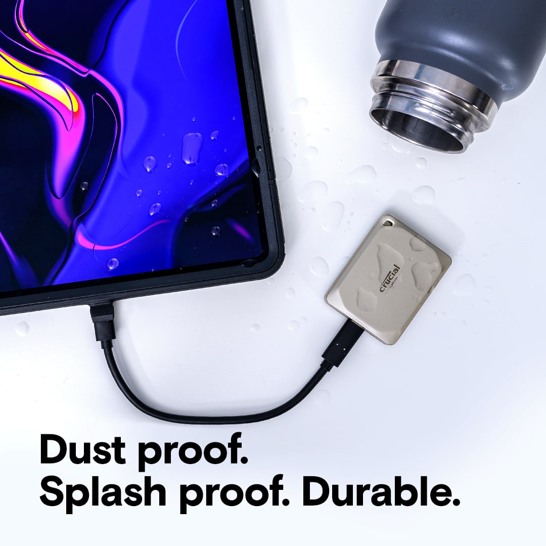 Crucial Dust proof. Splash proof. Durable.