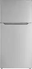 Front. Insignia™ - 14.2 Cu. Ft. Top-Freezer Refrigerator with ENERGY STAR Certification - Stainless Steel.