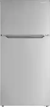 Front. Insignia™ - 14.2 Cu. Ft. Top-Freezer Refrigerator with ENERGY STAR Certification - Stainless Steel.