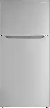 Front. Insignia™ - 14.2 Cu. Ft. Top-Freezer Refrigerator with ENERGY STAR Certification - Stainless Steel.