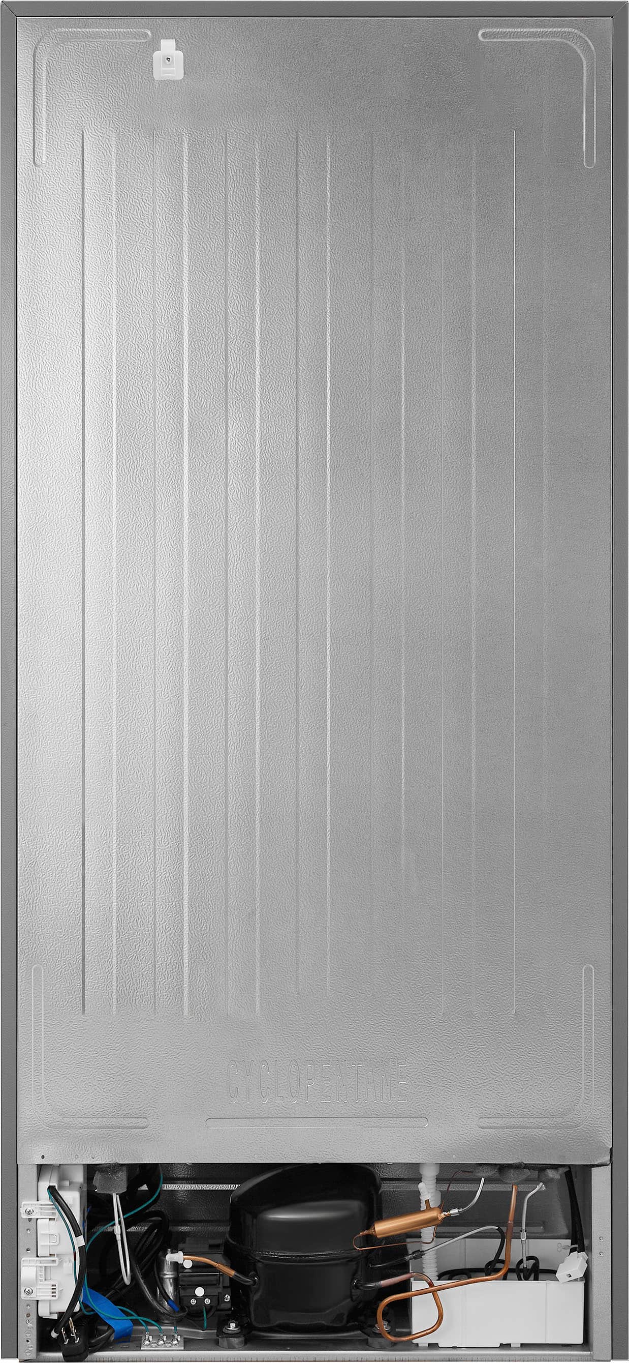 Alt View 2. Insignia™ - 14.2 Cu. Ft. Top-Freezer Refrigerator with ENERGY STAR Certification - Stainless Steel.