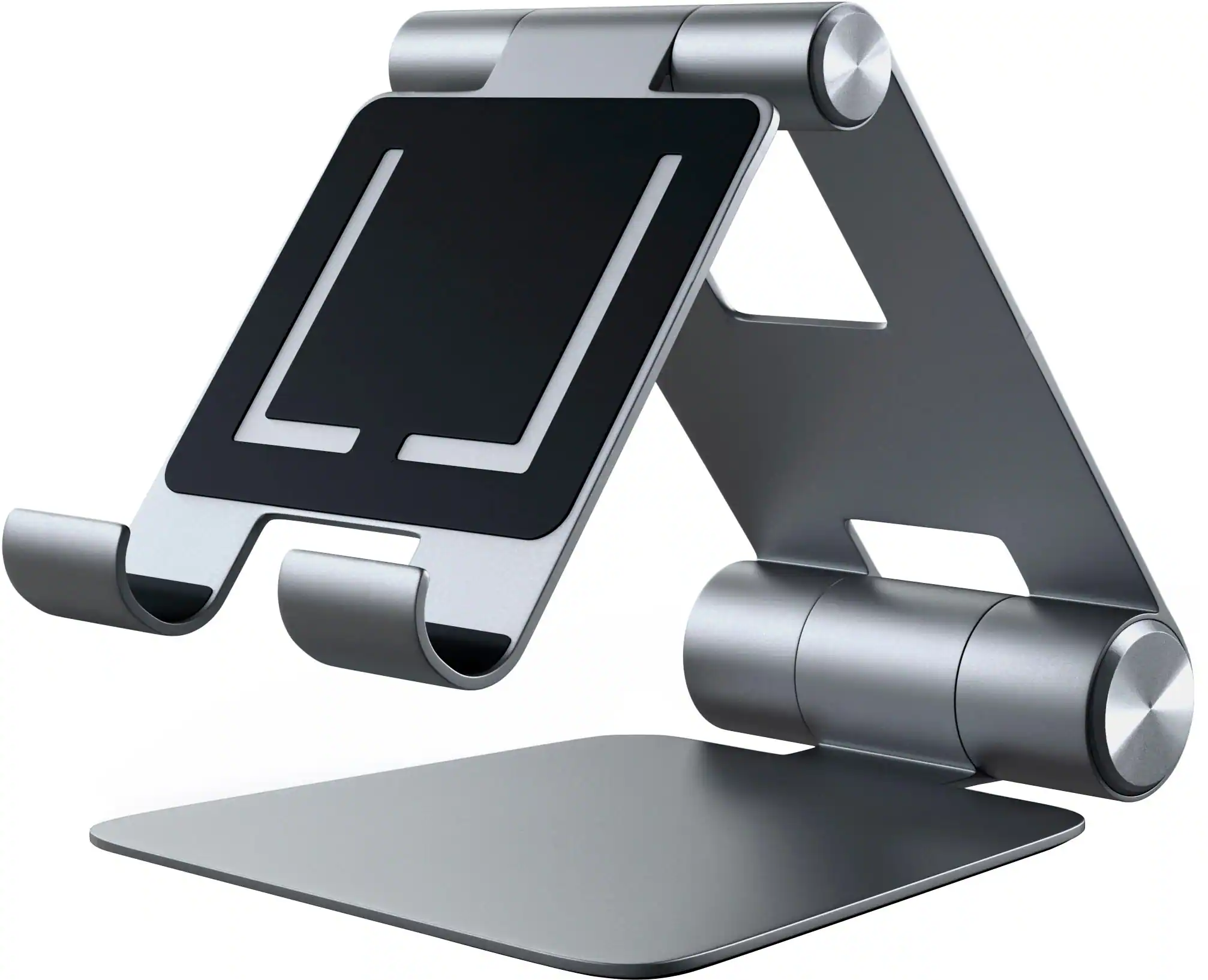 Front. Satechi - R1 Aluminum Multi-Angle Foldable Tablet Stand - Compatible with iPad Pro, iPad Air, iPad Mini, iPhones and tablets - Space Gray.