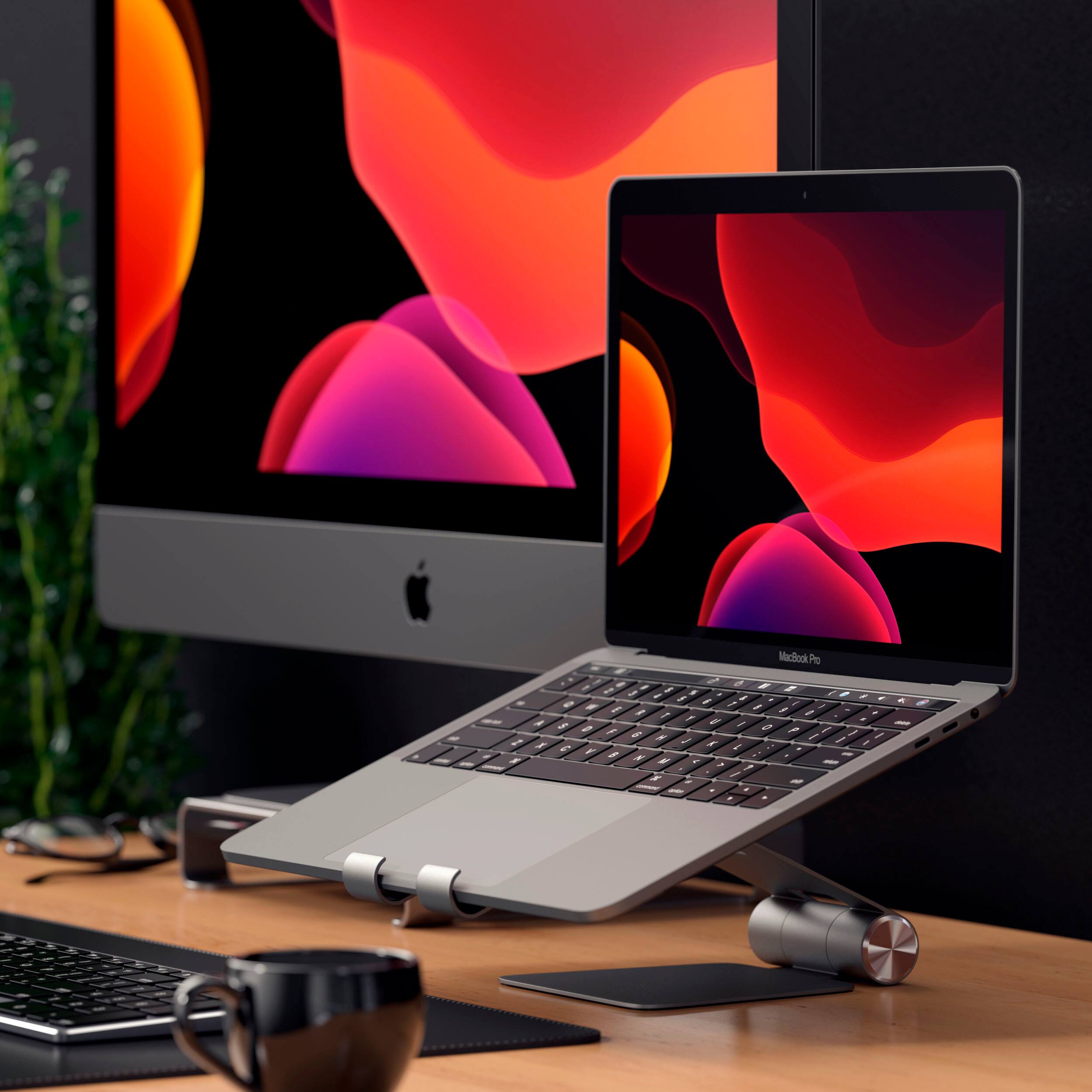 Alt View 14. Satechi - R1 Aluminum Multi-Angle Foldable Tablet Stand - Compatible with iPad Pro, iPad Air, iPad Mini, iPhones and tablets - Space Gray.