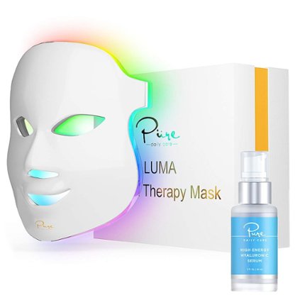 Pure Daily Care - Luma LED Skin Therapy Mask and Hyaluronic Acid Serum: The Anti-Aging Duo - White