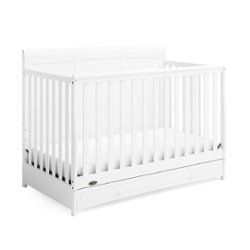 Graco - Asheville 4-in-1 Crib with Drawer - White - Front_Zoom