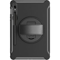 SaharaCase - Protection Hand Strap Series Case for Samsung Galaxy Tab S8, Tab S9, and Tab S9 FE - Black - Front_Zoom