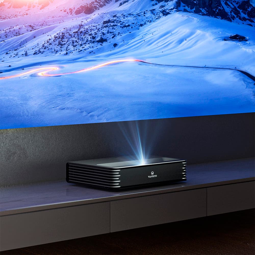 Alt View 15. Vankyo - Vista T4 4K UNative Triple Laser Ultra Short Throw Projector, Smart Content TV Stick Included - Silver.