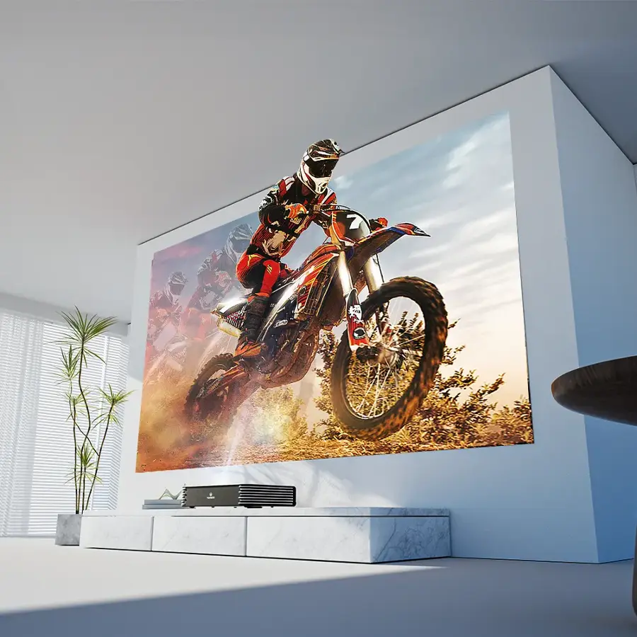 Alt View 39. Vankyo - Vista T4 4K UNative Triple Laser Ultra Short Throw Projector, Smart Content TV Stick Included - Silver.
