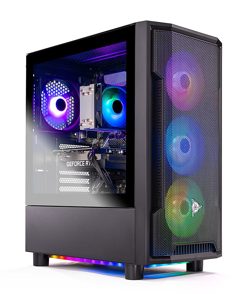 Front. Skytech Gaming - Shadow 4 Gaming Desktop PC – Intel Core i5-13400F – 16GB Memory – NVIDIA RTX 4060 – 1TB NVMe SSD - Black.