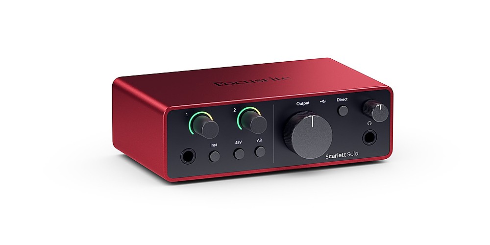 Angle View: Focusrite - Scarlett Solo 4th Generation Audio Interface - Red