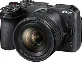 Nikon - Z 30 4K Mirrorless Camera w/ NIKKOR Z DX 12-28mm f/3.5-5.6 PZ VR Lens - Black