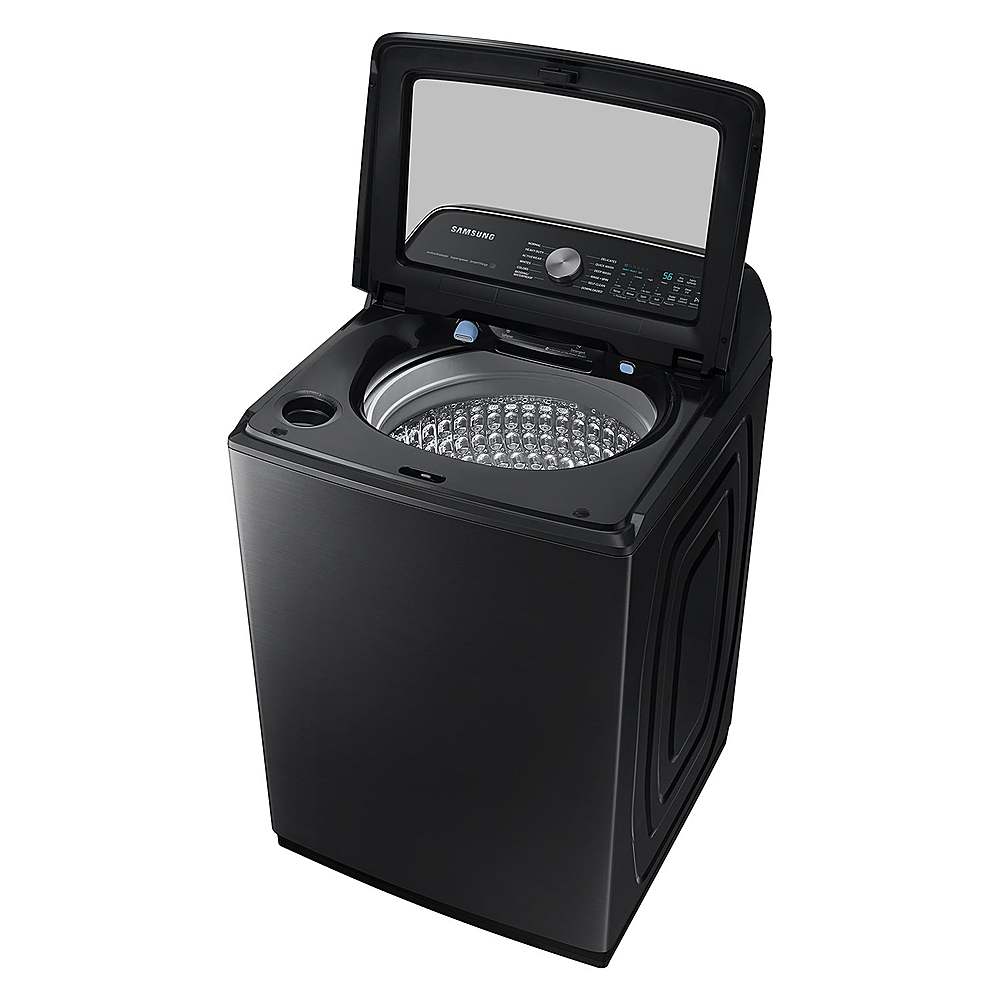 Alt View 12. Samsung - 5.4 cu. ft. High-Efficiency Smart Top Load Washer with ActiveWave Agitator - Brushed Black.