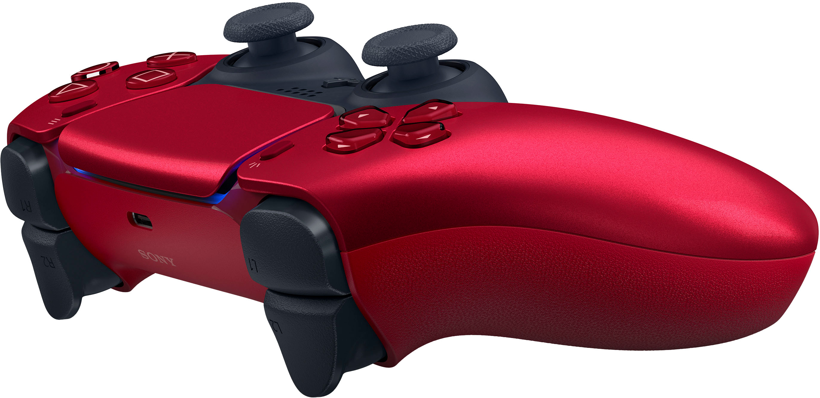 Left View: Sony - PlayStation 5 - DualSense Wireless Controller - Volcanic Red