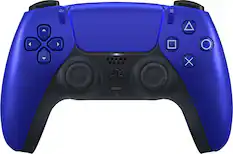 Front. Sony - PlayStation 5 - DualSense Wireless Controller - Cobalt Blue.