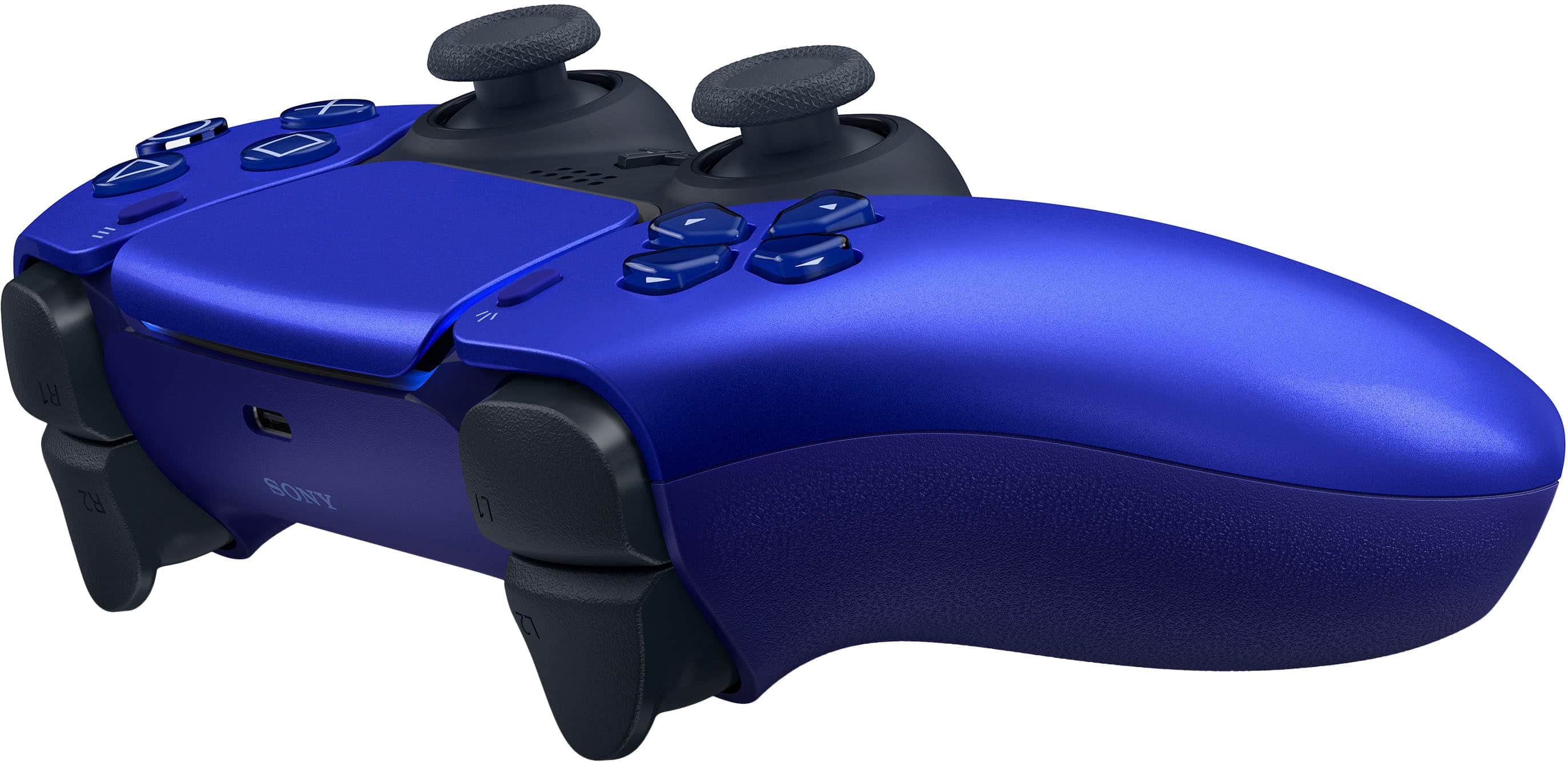 Left. Sony - PlayStation 5 - DualSense Wireless Controller - Cobalt Blue.